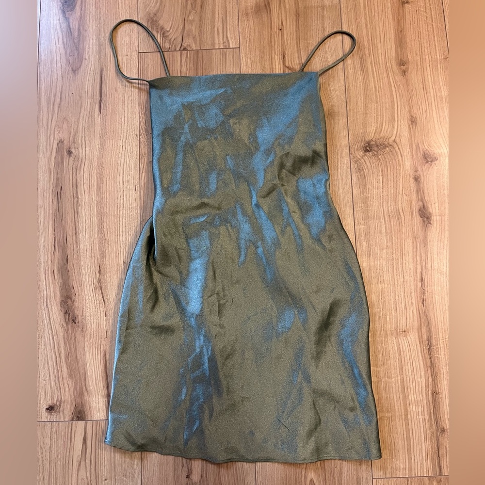 Green Silk Mini Dress